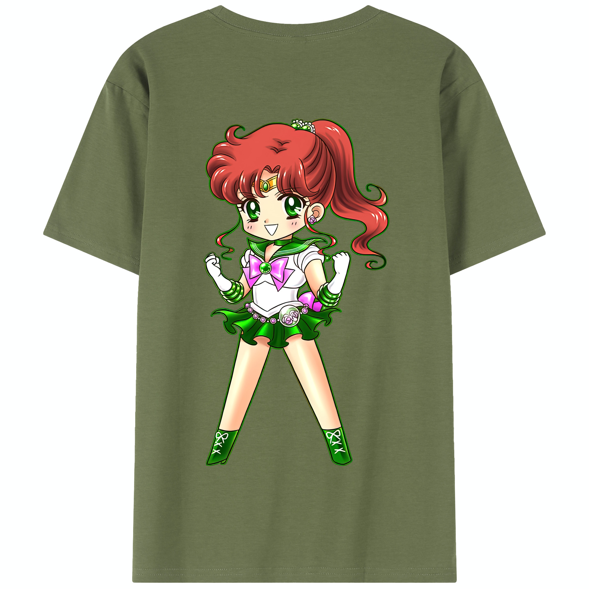 （画像用） 美少女戦士セーラームーン 木野 まこと きの まこと Sailor Moon Kino Makoto （セーラージュピター；Sailor Jupiter） 綿100％半袖Tシャツ（背面プリント）